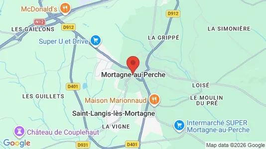 Apartments for rent i Mortagne-au-Perche - kort over placeringen