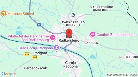 Apartments for rent i Bad Radkersburg - kort over placeringen