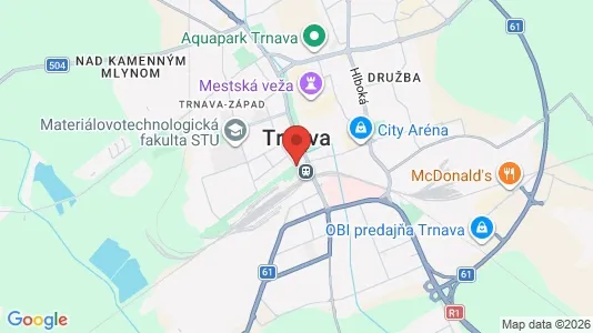 Apartments for rent i Trnava - kort over placeringen