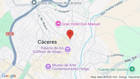 Apartments for rent i Cáceres - kort over placeringen