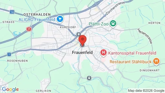 Apartments for rent i Frauenfeld - kort over placeringen
