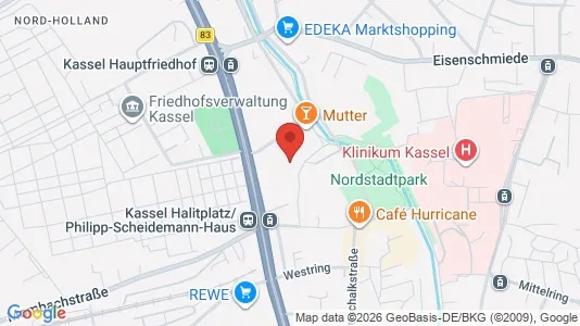 Apartments for rent i Kassel - kort over placeringen