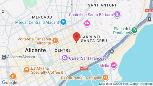 Apartments for rent i Alicante/Alacant - kort over placeringen