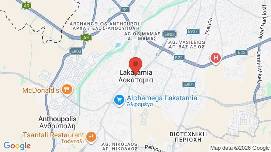 Apartments for rent i Nicosia Lakatameia - kort over placeringen