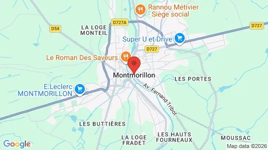 Houses for rent i Montmorillon - kort over placeringen