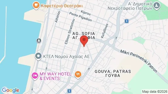 Apartments for rent i Patras - kort over placeringen