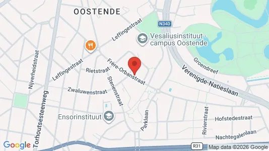 Apartments for rent i Oostende - kort over placeringen