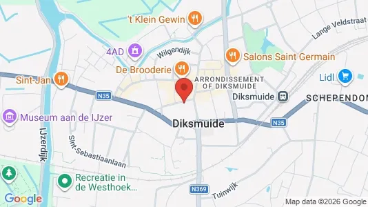 Apartments for rent i Diksmuide - kort over placeringen