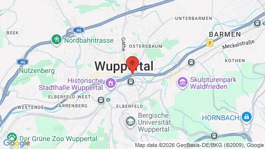 Apartments for rent i Wuppertal - kort over placeringen