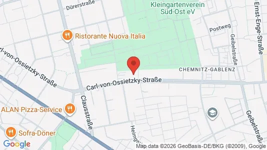 Apartments for rent i Chemnitz - kort over placeringen