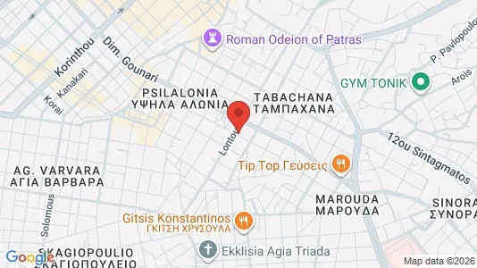 Apartments for rent i Patras - kort over placeringen