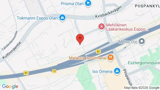 Apartments for rent i Espoo - kort over placeringen