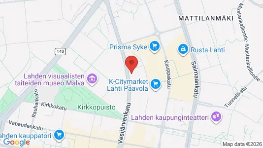 Apartments for rent i Lahti - kort over placeringen