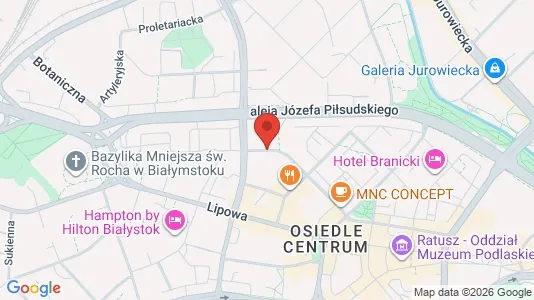 Apartments for rent i Białystok - kort over placeringen