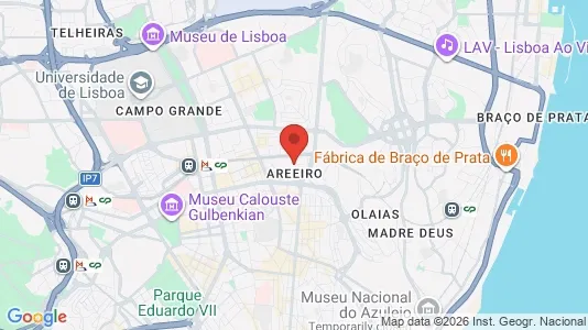 Apartments for rent i Lisboa Areeiro - kort over placeringen