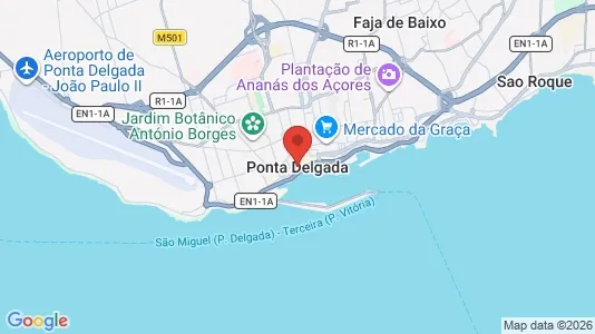 Apartments for rent i Ponta Delgada - kort over placeringen