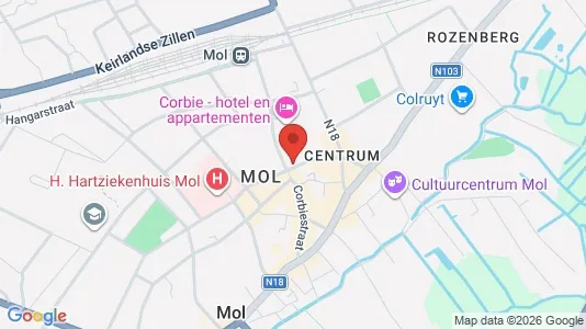 Apartments for rent i Mol - kort over placeringen