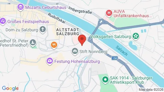 Apartments for rent i Salzburg - kort over placeringen