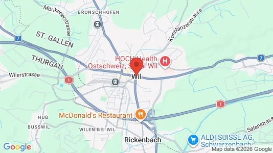 Apartments for rent i Wil - kort over placeringen