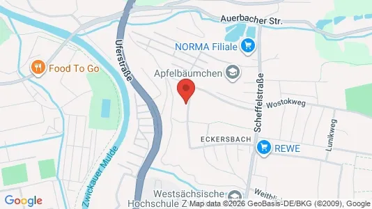 Apartments for rent i Zwickau - kort over placeringen