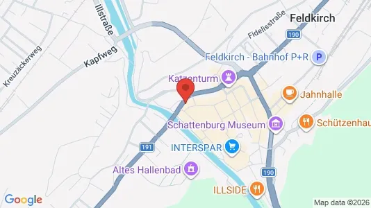 Apartments for rent i Feldkirch - kort over placeringen