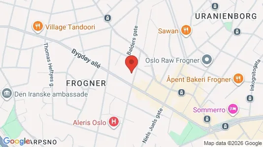 Rooms for rent i Oslo Frogner - kort over placeringen