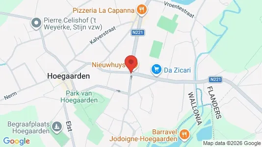 Apartments for rent i Hoegaarden - kort over placeringen