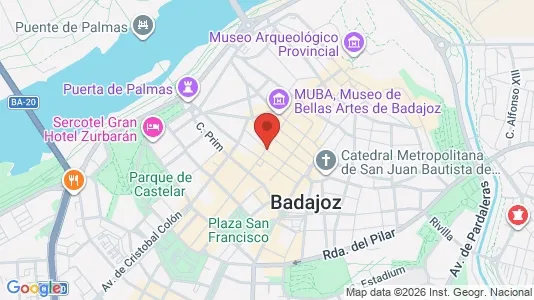 Apartments for rent i Badajoz - kort over placeringen
