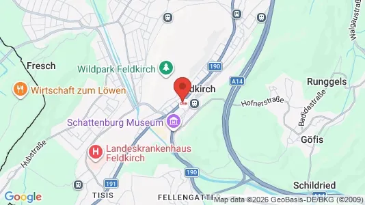 Apartments for rent i Feldkirch - kort over placeringen