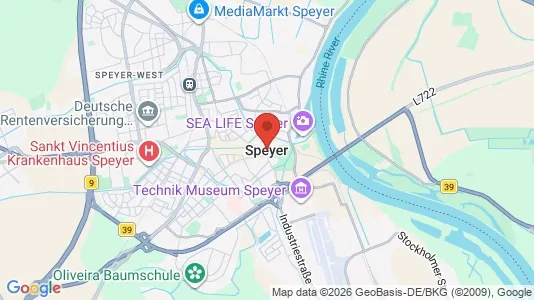 Apartments for rent i Speyer - kort over placeringen
