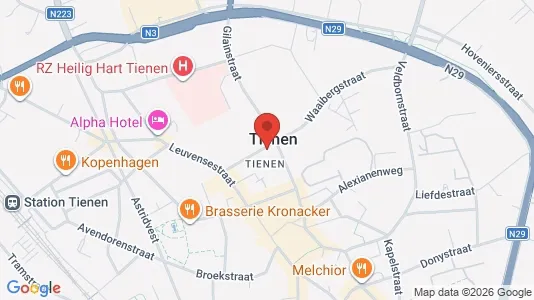 Apartments for rent i Tienen - kort over placeringen