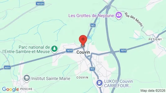 Apartments for rent i Couvin - kort over placeringen
