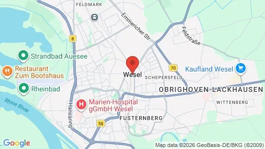 Apartments for rent i Wesel - kort over placeringen