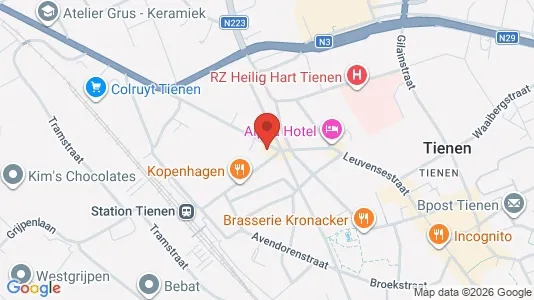 Apartments for rent i Tienen - kort over placeringen
