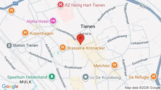 Apartments for rent i Tienen - kort over placeringen