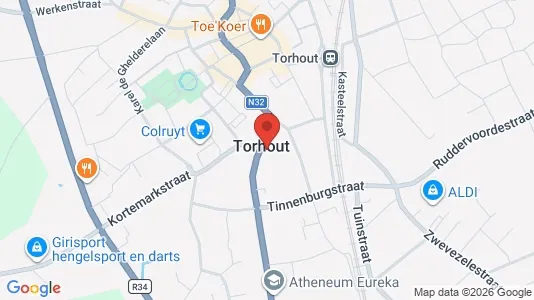 Apartments for rent i Torhout - kort over placeringen