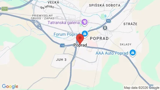 Apartments for rent i Poprad - kort over placeringen