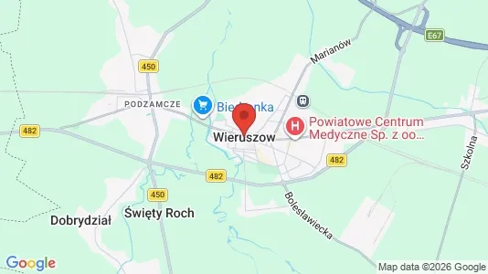 Apartments for rent i Wieruszowski - kort over placeringen