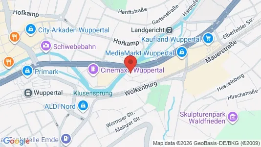 Apartments for rent i Wuppertal - kort over placeringen