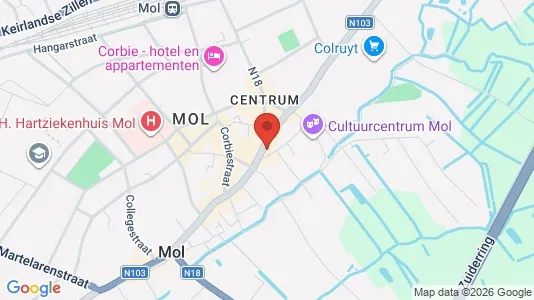 Apartments for rent i Mol - kort over placeringen