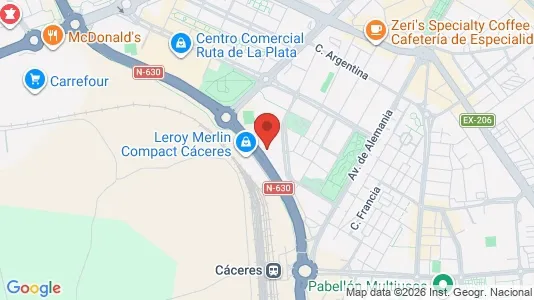 Apartments for rent i Cáceres - kort over placeringen