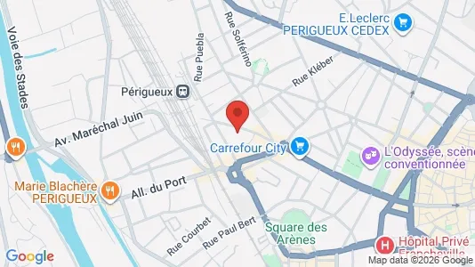 Apartments for rent i Périgueux - kort over placeringen