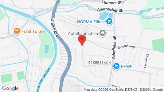 Apartments for rent i Zwickau - kort over placeringen