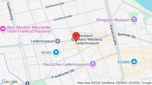 Apartments for rent i Offenbach am Main - kort over placeringen