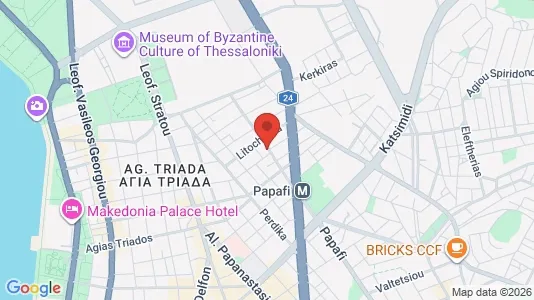 Apartments for rent i Thessaloniki - kort over placeringen