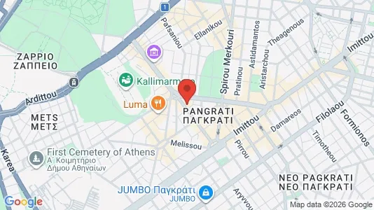 Apartments for rent i Athens Pagrati - kort over placeringen