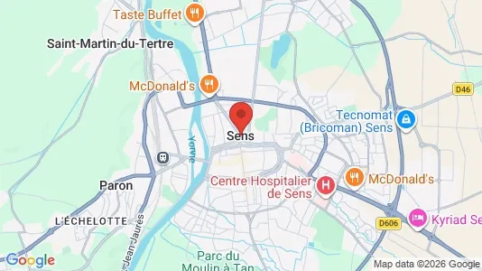 Apartments for rent i Sens - kort over placeringen