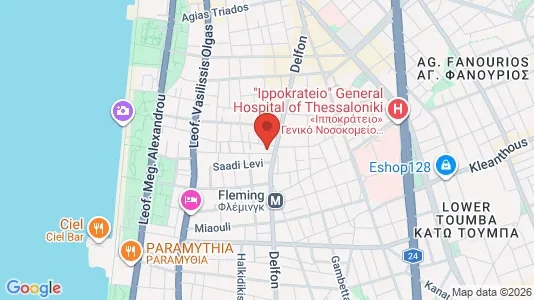 Apartments for rent i Thessaloniki - kort over placeringen