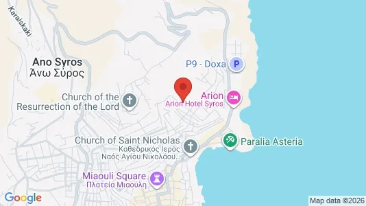 Apartments for rent i Syros-Ermoupoli - kort over placeringen