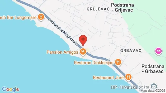 Apartments for rent i Podstrana - kort over placeringen